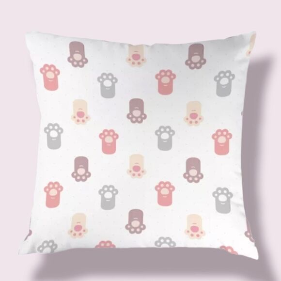 Kitty Cat Paws Print Design Zippered Pillowcase for Accent Pillow - Picture 1 of 13